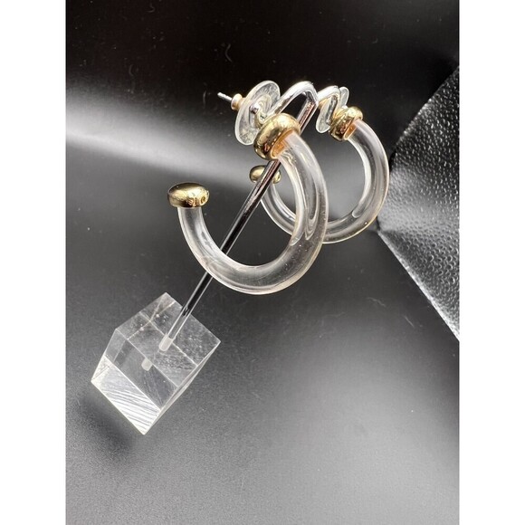 Clear Resin Hoops with Gold Accents - Picture 2 of 5